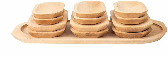 Serving Platters Cheese Wooden 55x22x2.5cm 13 Pieces