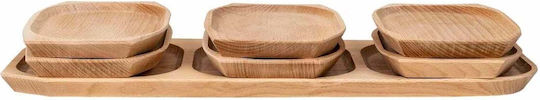 Servierplatte Hölzernes 60x21x2,5cm 7 Stück