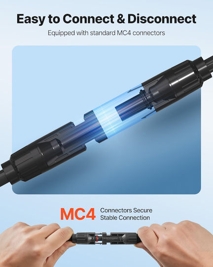 Vevor Photovoltaic Extension Cable 19.81m Black & Red 10 Awg 6 Mm² Ip67 Waterproof Tyndcbyzxsx628evn002y3