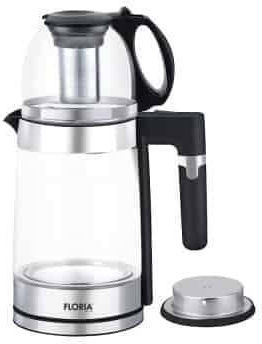Τσαγιέρα με Φίλτρο Γυάλινη Ασημί 1800ml