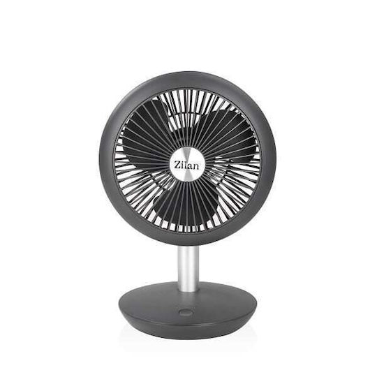 Ventilator Portabil Reîncărcabil Gri Încărcare USB Putere 5W Diametru 18 Cm 4 Viteze Verticale Reglabile Zln 4000