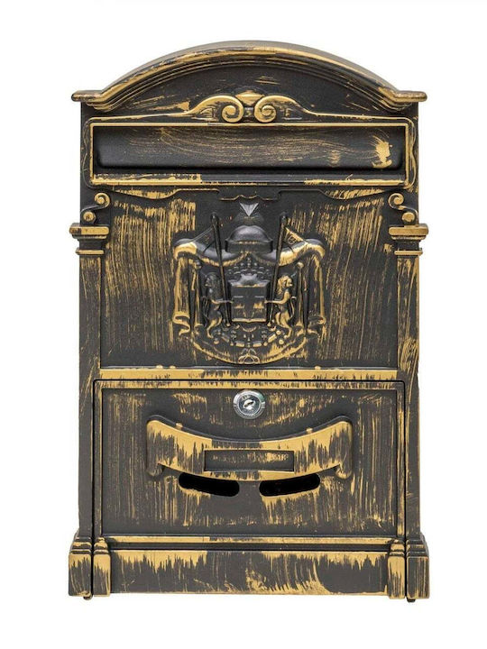 Cutie Poștală În Aer Liber Metalică În Culoare Aurie 41x26x9cm