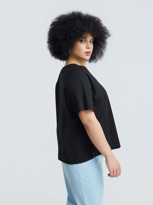 “charismatic Life” Tricou Crop Damă Negru