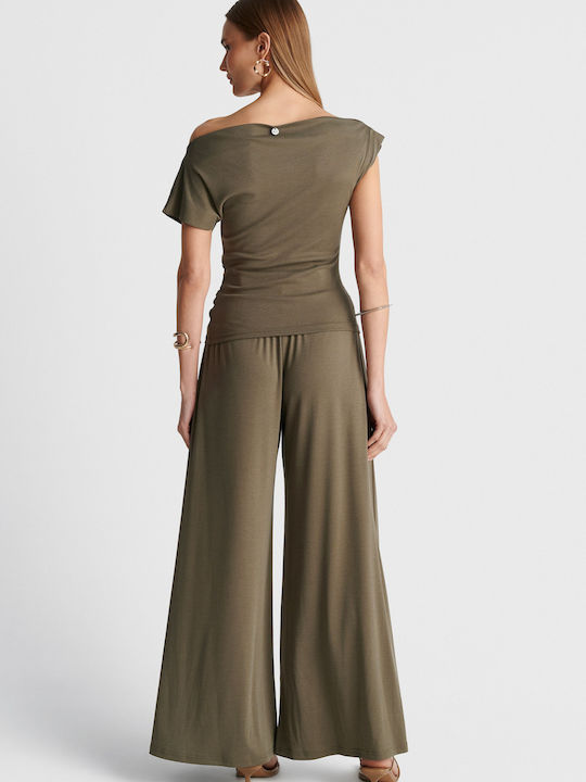Damen Bluse Drapierung Grünes