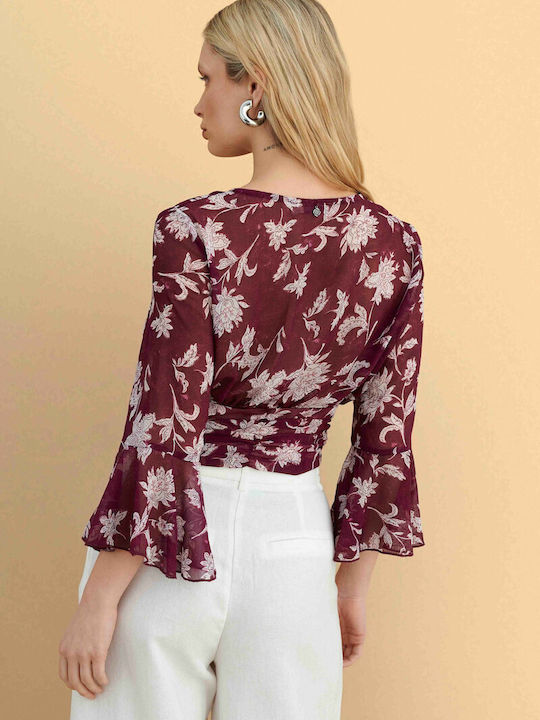 Women's Blouse Floral Red