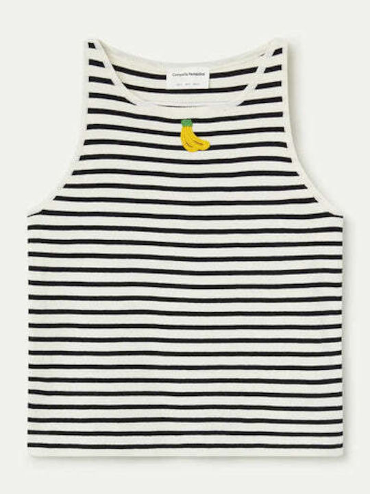Women's Sleeveless Sweater Black-white