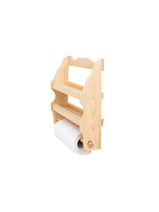 Suport Pentru Prosoape De Hârtie Montat Pe Perete Din Lemn Bej 37cm 1128