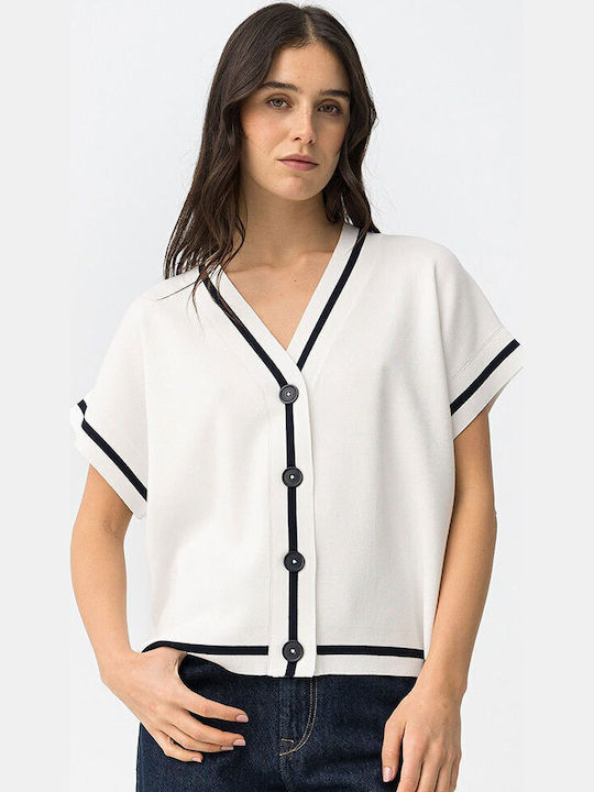 Women's Striped White Sweater