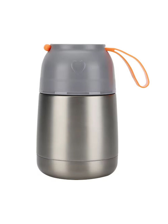 Δοχείο Φαγητού Σιλικόνης Θερμός Γκρι 650ml
