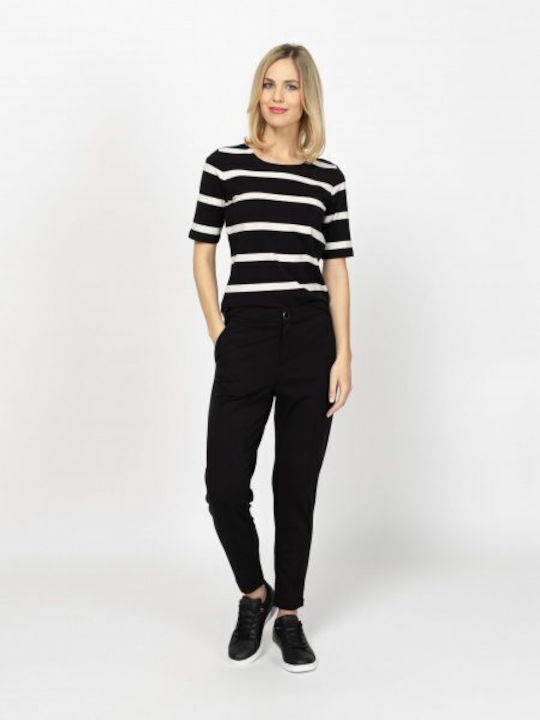 Women's Striped T-shirt Black
