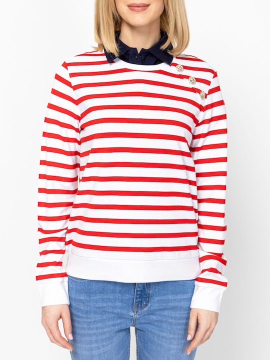 Women's Striped Red Blouse