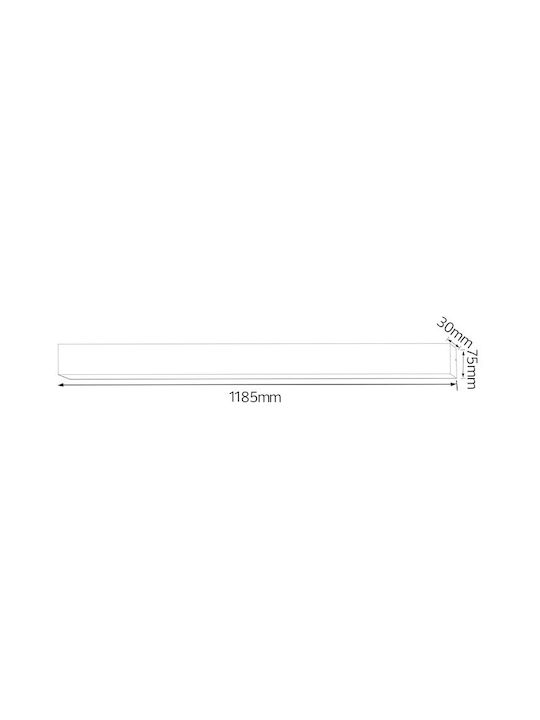 Lumini Suspendate Alb 118.5x7.5cm