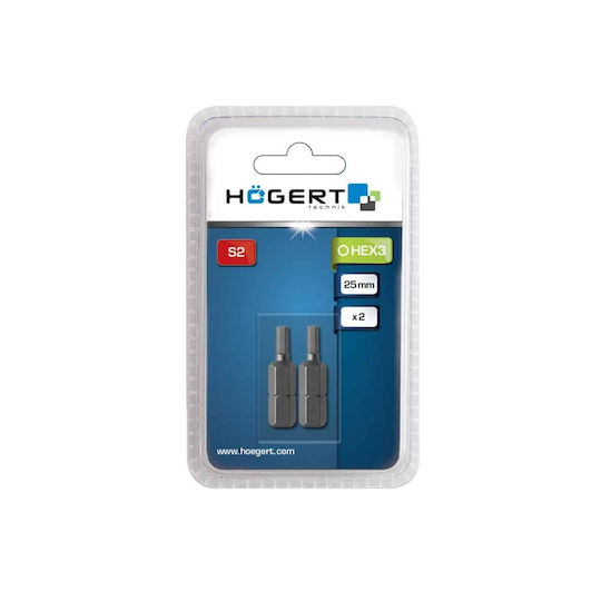 Set 2 Biți Pentru Șurubelniță H3 25mm Hogert Ht1s343
