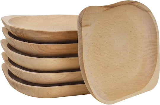 Piatelă De Servire Ovală Din Lemn Bej 23x20cm 6 Bucăți Piatelă De Servire Ovală Din Lemn Bej 23x20cm 6 Bucăți