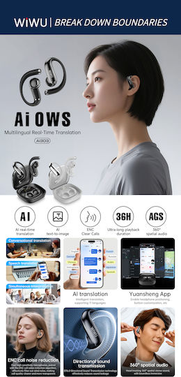 Wiwu Ai303 Earbud Bluetooth Handsfree Ακουστικά με Θήκη Φόρτισης Μαύρα