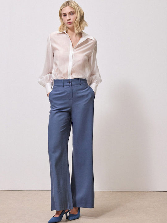 Pantaloni Largi Dama În Croială Regular Indigo