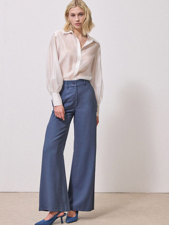 Pantaloni Largi Dama În Croială Regular Indigo