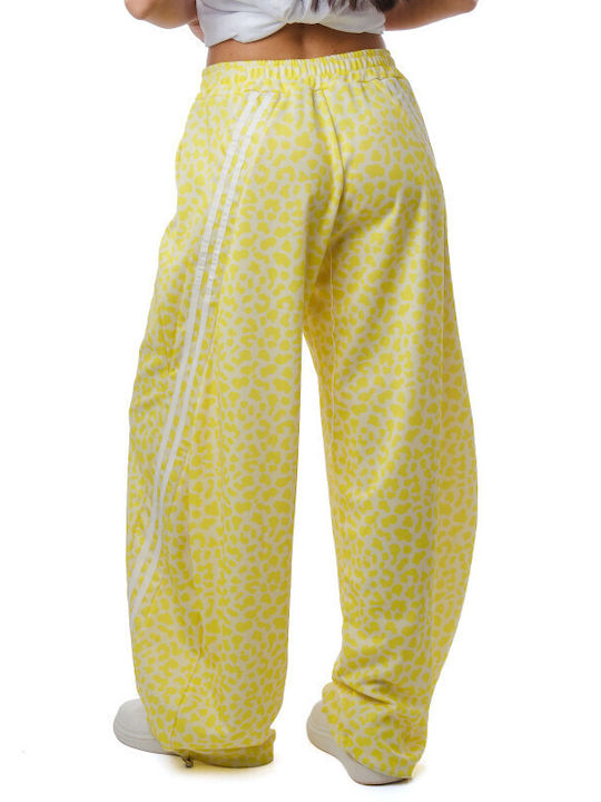 Yellow Wide Pantaloons Animal Print Stripes