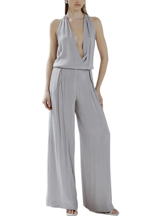 Women's Satin Pantaloons in Wide Leg Style Gray