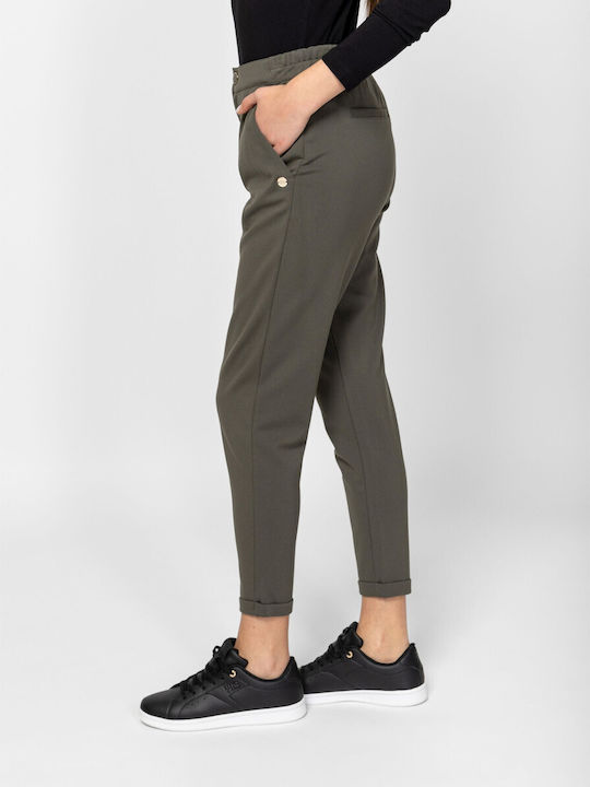 Women's Fabric Trousers Olive