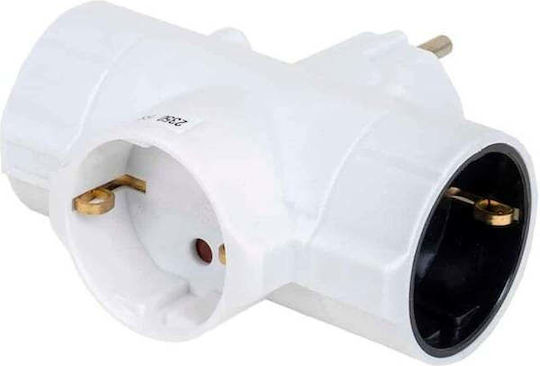 T-förmiger Wandstecker 3 Steckdosen