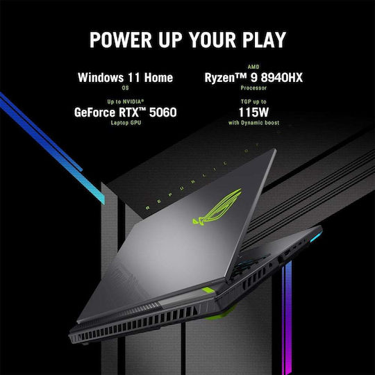 Asus ROG Strix G16 G614PM-RV025 16" FHD+ 165Hz (Ryzen 9-8940HX/16GB/512GB SSD/GeForce RTX 5060/No OS) (GR Keyboard)