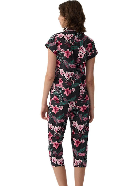 Minerva Summer Women's Cotton Pyjama Set Black