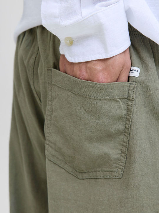 Chino Elastic Tapered Leg Trousers Agave Green