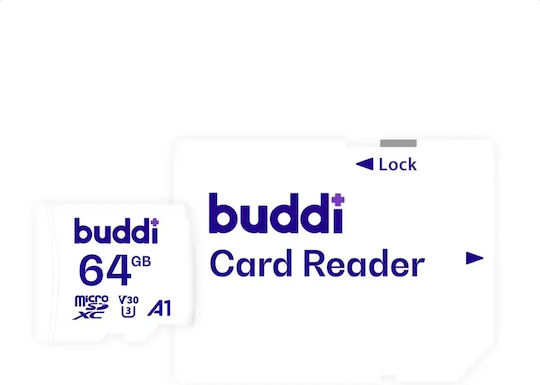 Buddi microSDXC 64GB Clasa 10 100MB/s Cu Adaptor