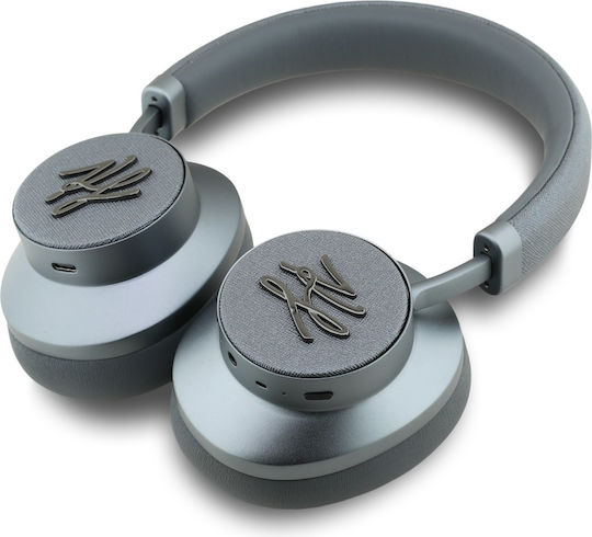 Karl Lagerfeld Grained Initials Wireless Bluetooth Over Ear Headphones with 30 Hours Playing Time Gray