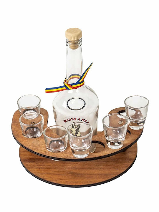 Carafă de Servire din Sticlă 25cm cu Dop și Pahare Transparentă 500ml