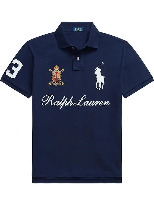 Polo Herrenbluse Kurzarm Dunkelblau