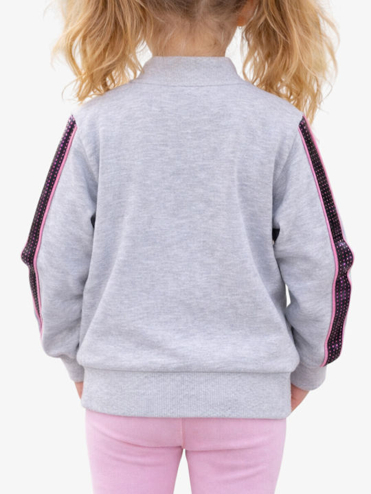 Kinder-Sweatshirt Strickjacke Mit Taschen Grau