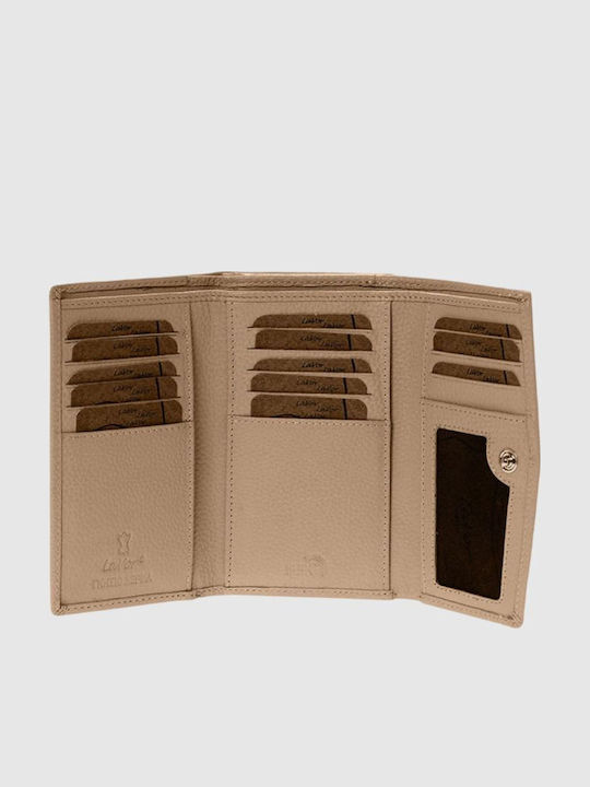 Large Leather Women's Wallet with RFID Beige