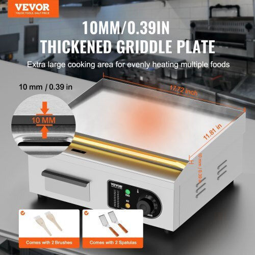 Vevor Ηλεκτρικό Πλατώ Ψησίματος 2.8kW με Λεία Πλάκα
