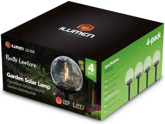 Transparent Solar Ball Light 4pcs Ilumen Ls-103