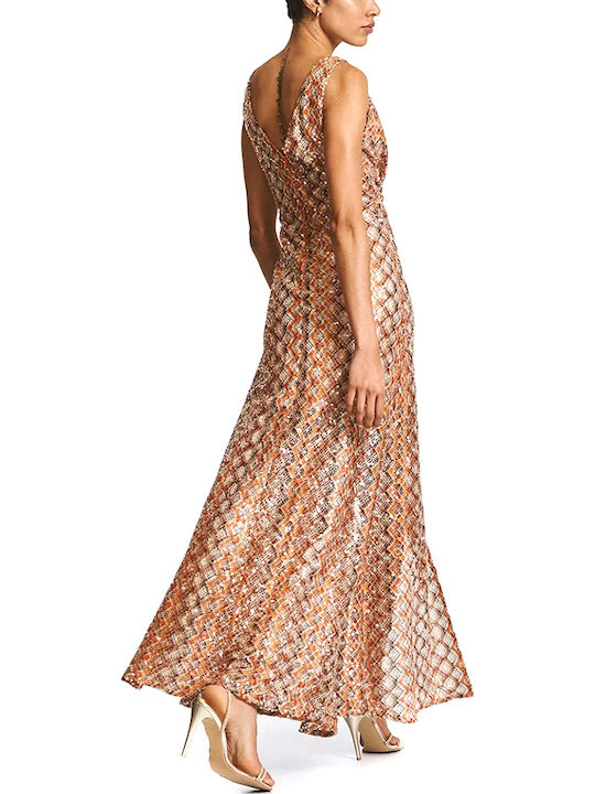 Access Gestrickt Mit Pailletten Damenkleid Abend Beiges Access Gestrickt Mit Pailletten Damenkleid Abend Beiges