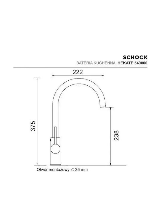 Schock Baterie Chiuvetă Bucătărie De Bancă Neagră
