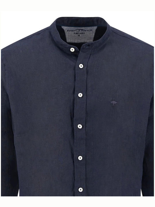 Μακρυμάνικo Λινό Πουκάμισο Navy Blue