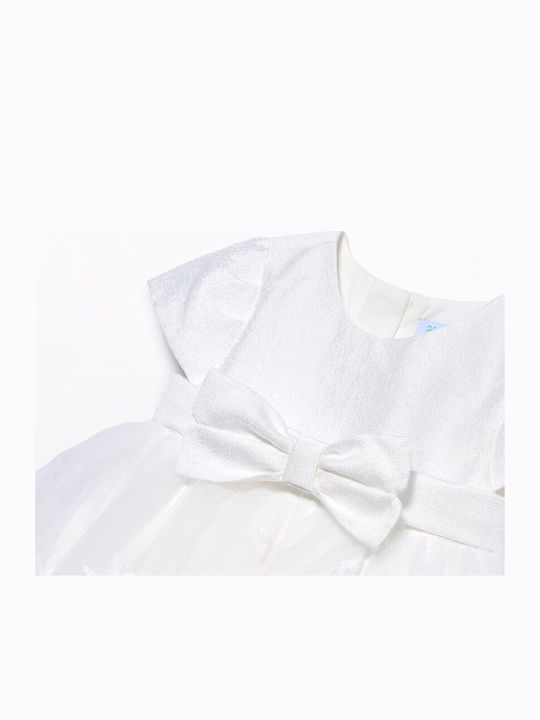 Mädchenkleid Kurzärmelig Tüll Beige