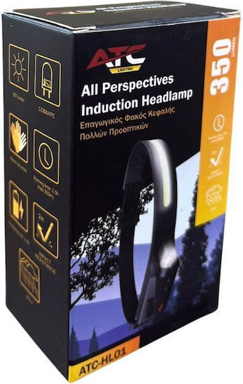 ATC ATC LED Kopf Taschenlampe IPX4 mit Maximaler Helligkeit 350 Lumen