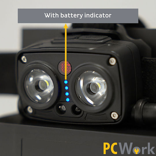 Pcwork Rechargeable LED Head Flashlight with Maximum Brightness 200lm