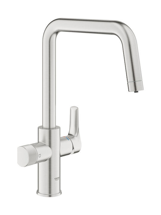 Grohe Pure Eurosmart Μπαταρία Κουζίνας Πάγκου Ασημί