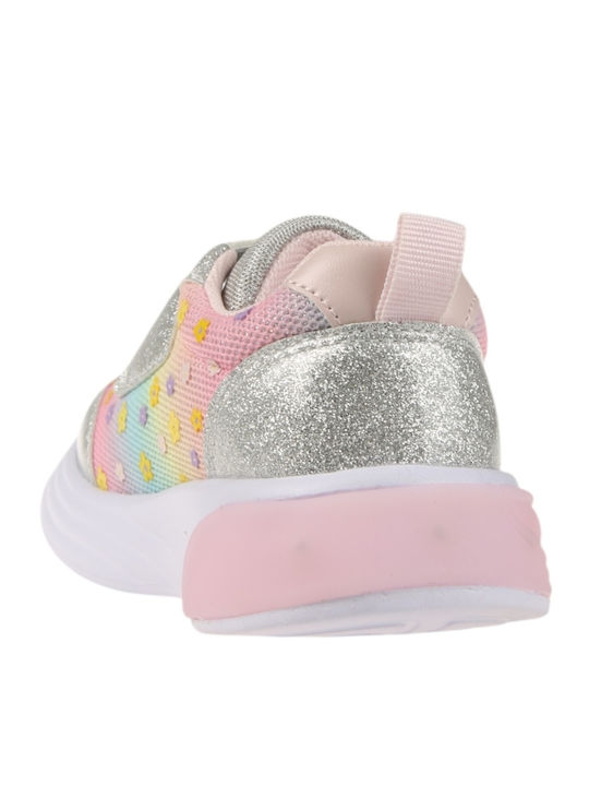 Kids Sneakers with Hoop & Loop Closure Silver