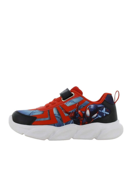 Kids Sneakers Anatomic with Hoop & Loop Closure & Lights Black