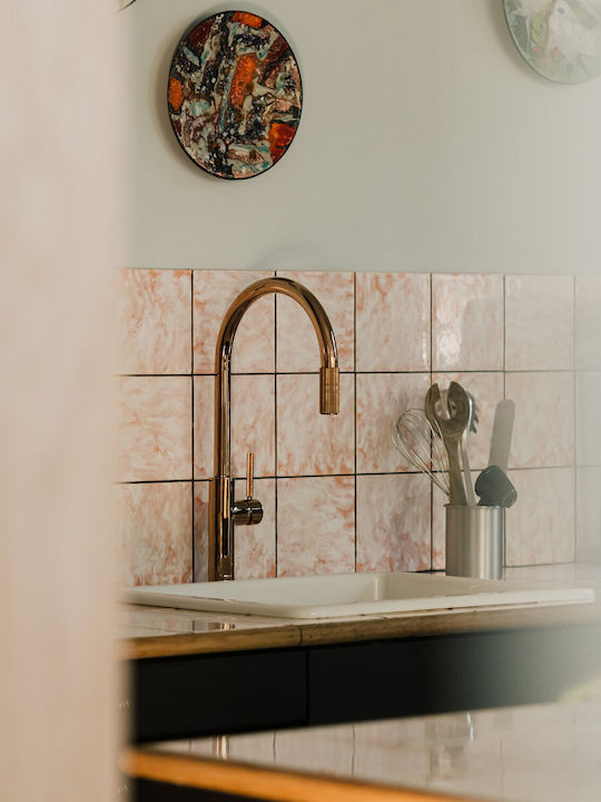 Omnires Kitchen Faucet Counter Copper
