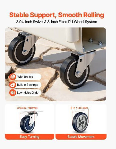 Vevor Transport Trolley for Load up to 900kg in Gray Color