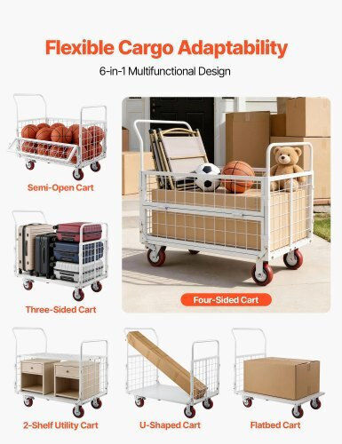 Vevor Collapsible Platform Trolley for Load up to 907kg in Gray Colour