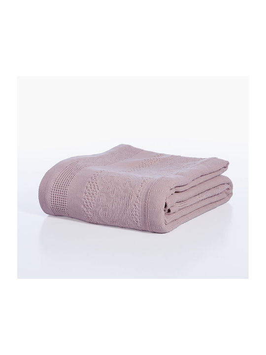 Nef-Nef Homeware Mirelle Pique Double Blanket 230x250cm Purple