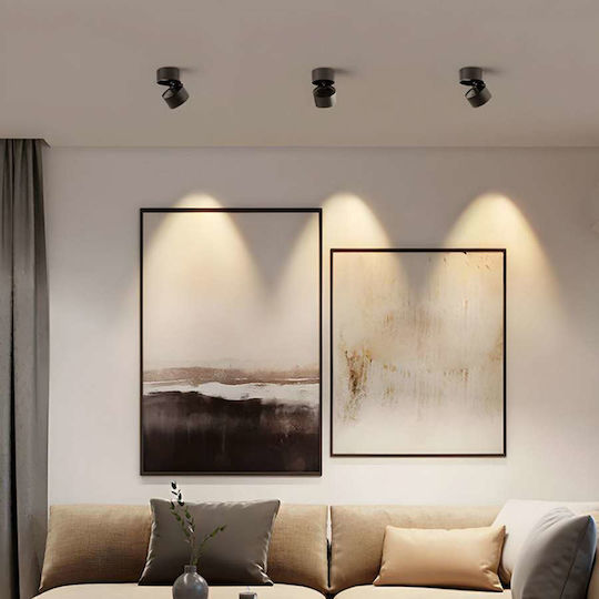 Atman LED Warm White Spot in Black Color